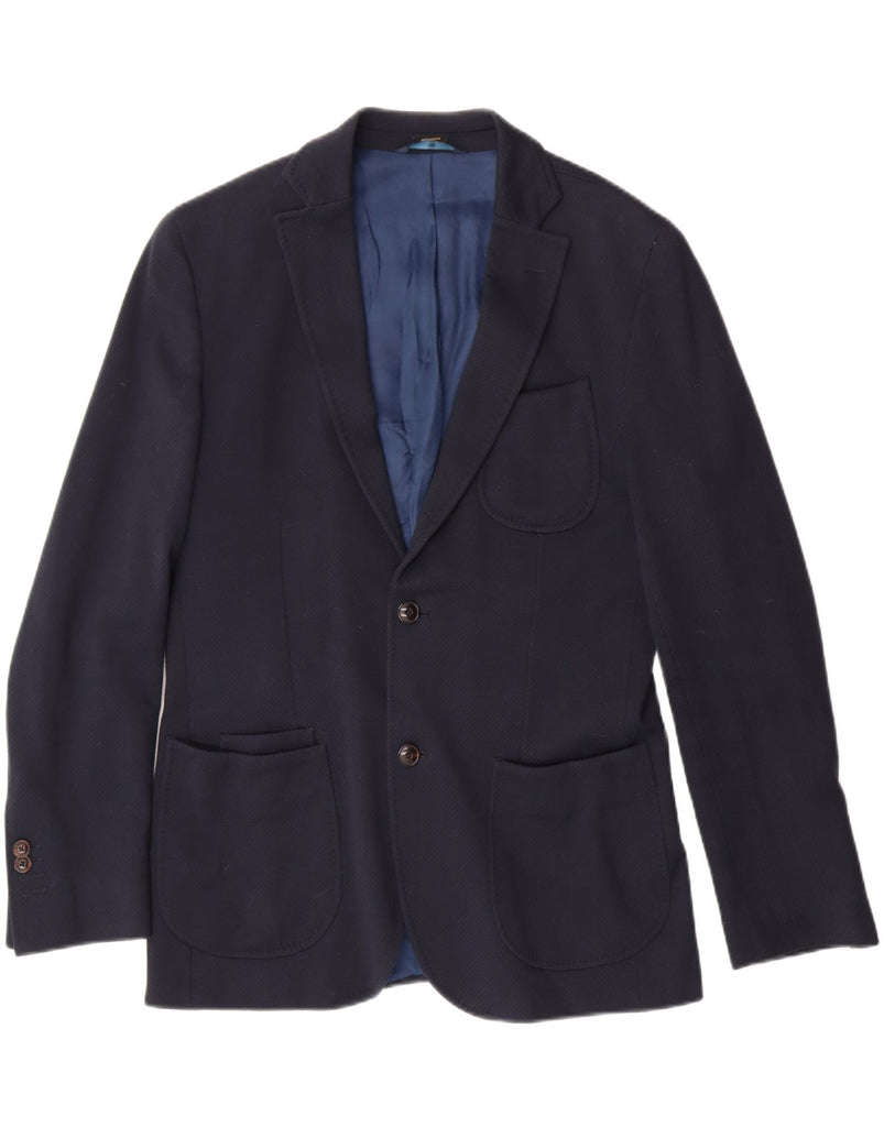 MASSIMO DUTTI Mens 2 Button Blazer Jacket eu 50 2XL Navy Blue Cotton Vintage Massimo Dutti and Second-Hand Massimo Dutti from Messina Hembry 
