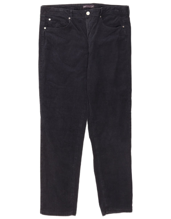 Marks & Spencer Womens Tapered Corduroy Trousers UK 18 XL W36 L29 Navy Blue