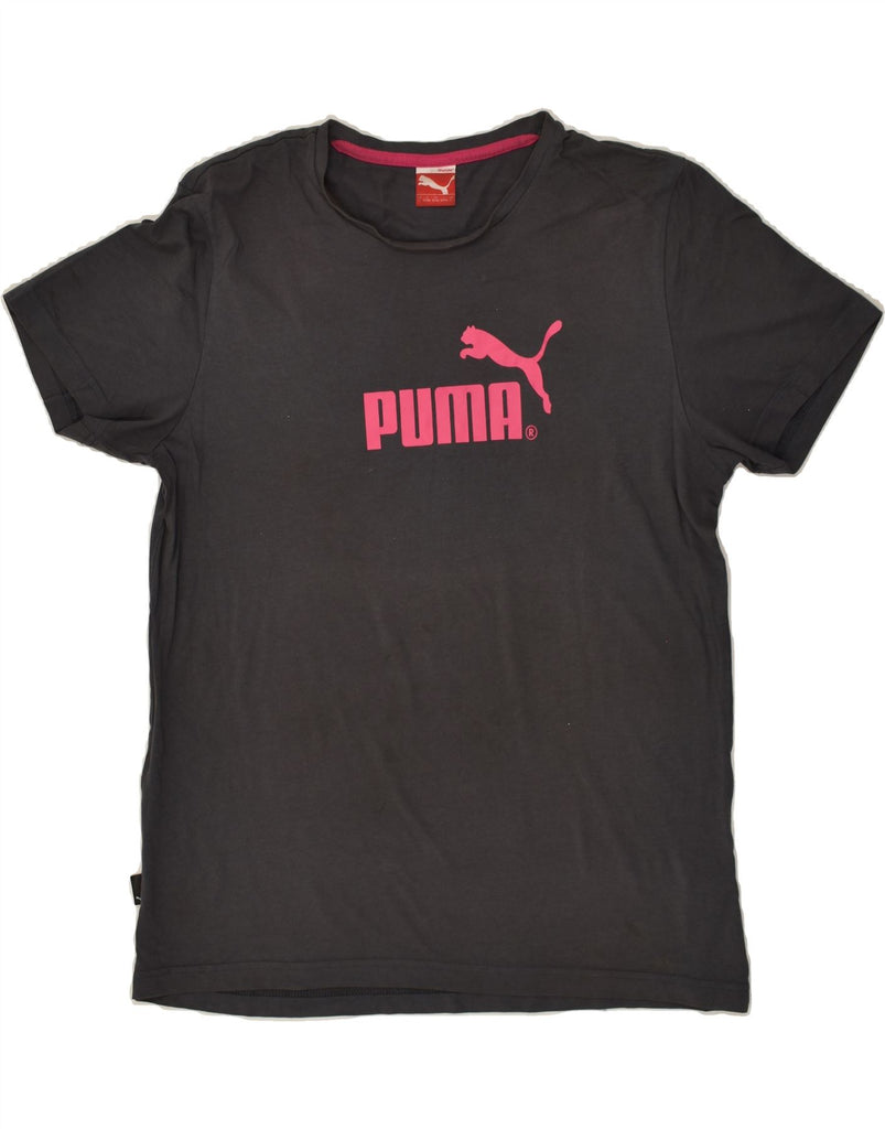 PUMA Womens Graphic T-Shirt Top UK 16 Large Grey Cotton | Vintage Puma | Thrift | Second-Hand Puma | Used Clothing | Messina Hembry 
