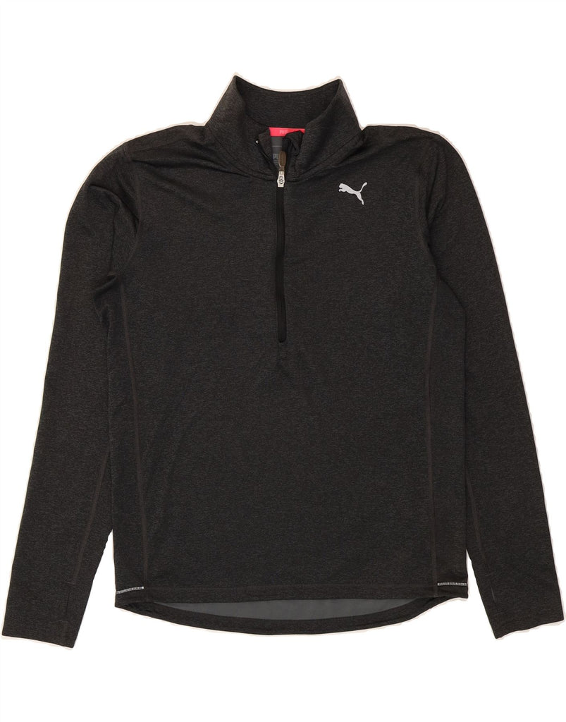 PUMA Mens Zip Neck Pullover Tracksuit Top Medium Grey Polyester Vintage Puma and Second-Hand Puma from Messina Hembry 