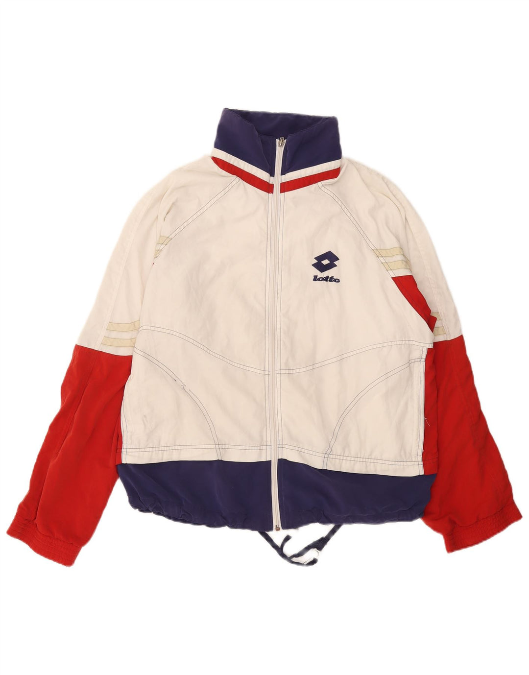 LOTTO Mens Tracksuit Top Jacket IT 50 Medium White Colourblock