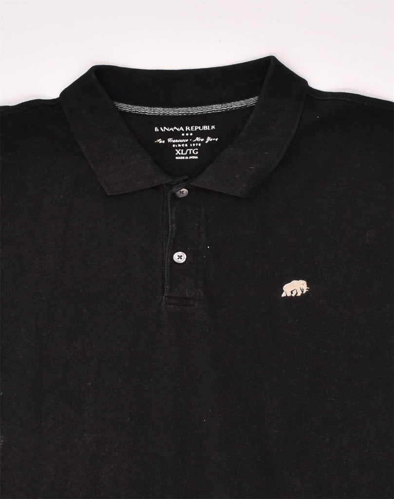 BANANA REPUBLIC Mens Polo Shirt XL Black Cotton | Vintage Banana Republic | Thrift | Second-Hand Banana Republic | Used Clothing | Messina Hembry 