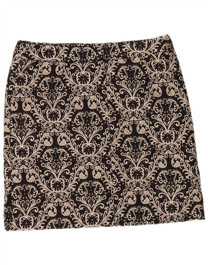 Marks & Spencer Womens Mini Skirt UK 14 Large W34 Gold Paisley Polyester