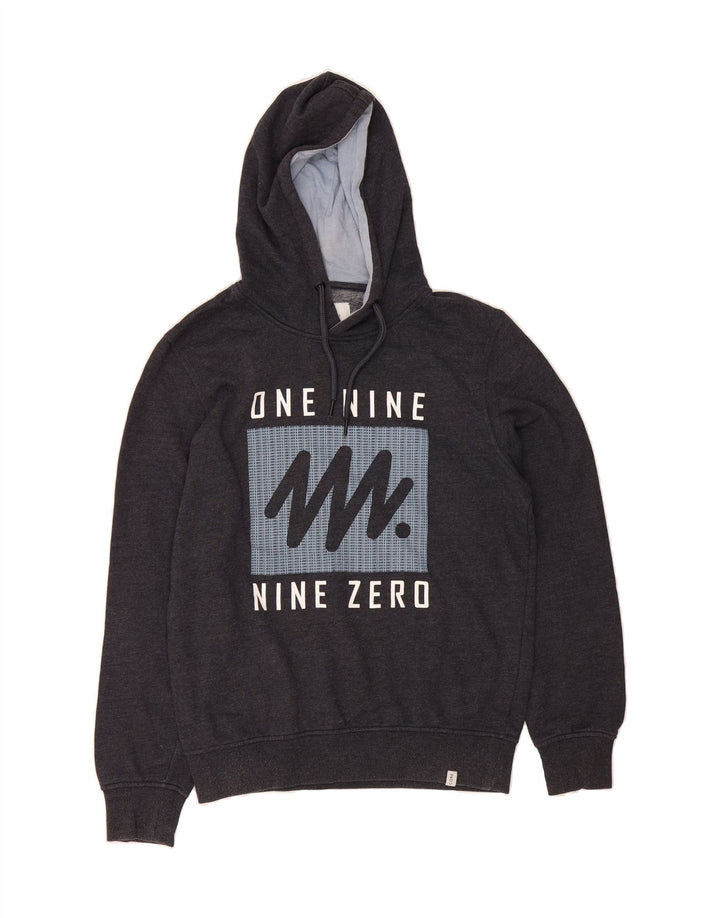 JACK & JONES Mens Graphic Hoodie Jumper Small Grey Cotton Vintage Jack & Jones and Second-Hand Jack & Jones from Messina Hembry 