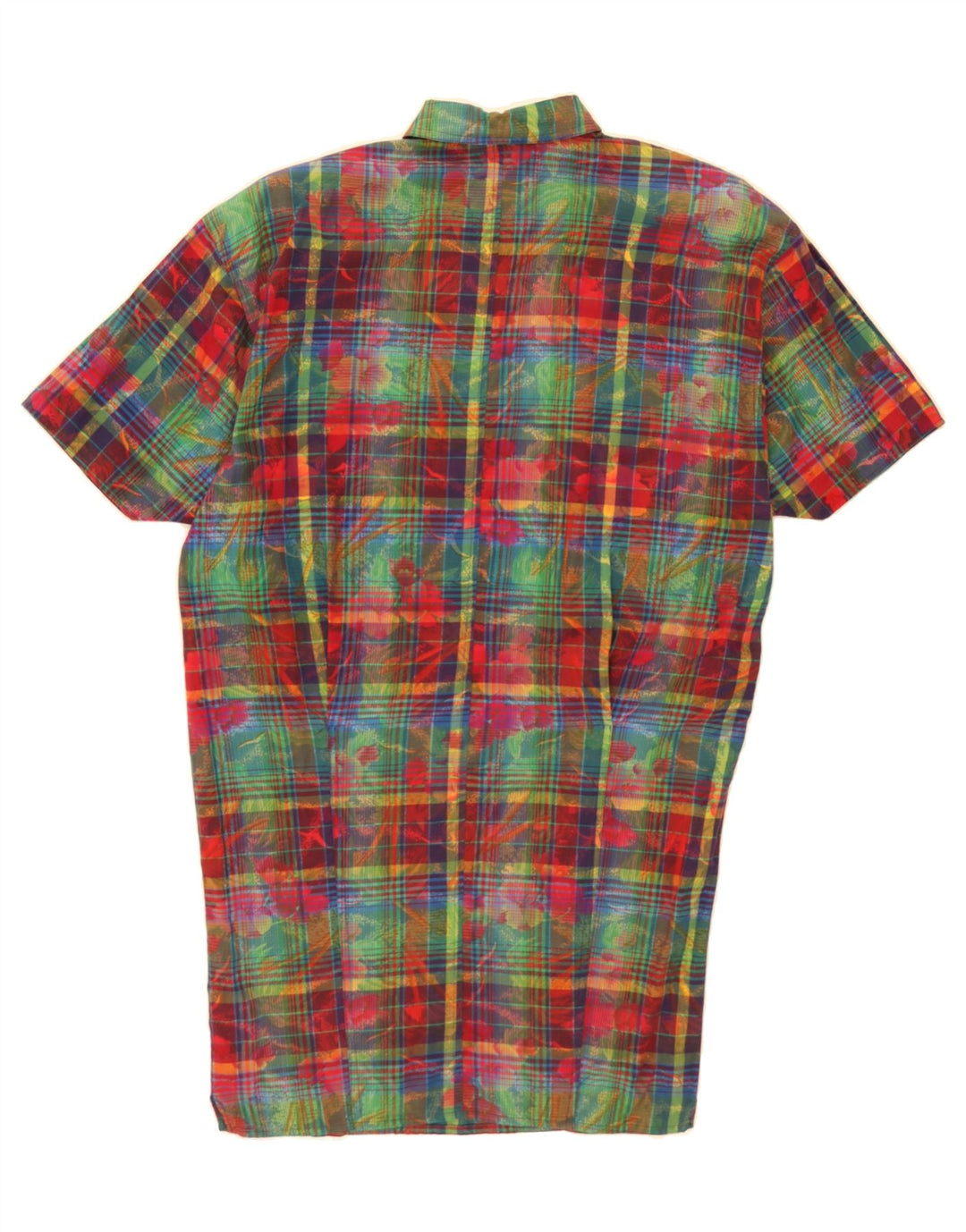 VINTAGE Womens Short Sleeve Pullover Shirt Dress UK 14 Large Red Check Vintage Vintage and Second-Hand Vintage from Messina Hembry 