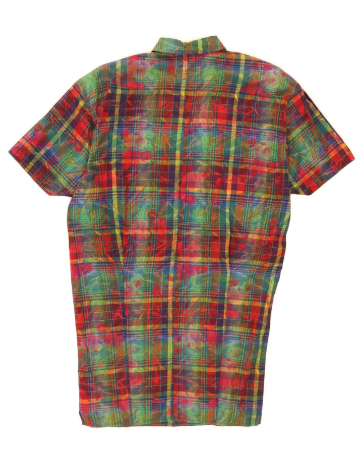 VINTAGE Womens Short Sleeve Pullover Shirt Dress UK 14 Large Red Check Vintage Vintage and Second-Hand Vintage from Messina Hembry 