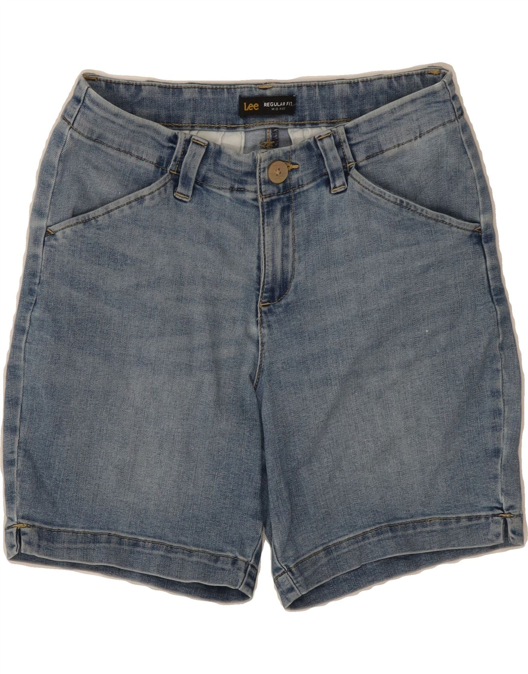 LEE Womens Mid Rise Regular Fit Denim Shorts US 4 Small W30  Blue Cotton Vintage Lee and Second-Hand Lee from Messina Hembry 