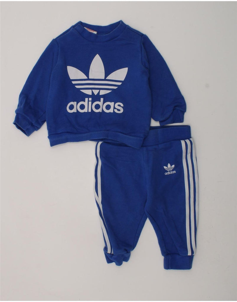 ADIDAS Baby Boys Graphic Full Tracksuit 6-9 Months Blue Cotton | Vintage Adidas | Thrift | Second-Hand Adidas | Used Clothing | Messina Hembry 