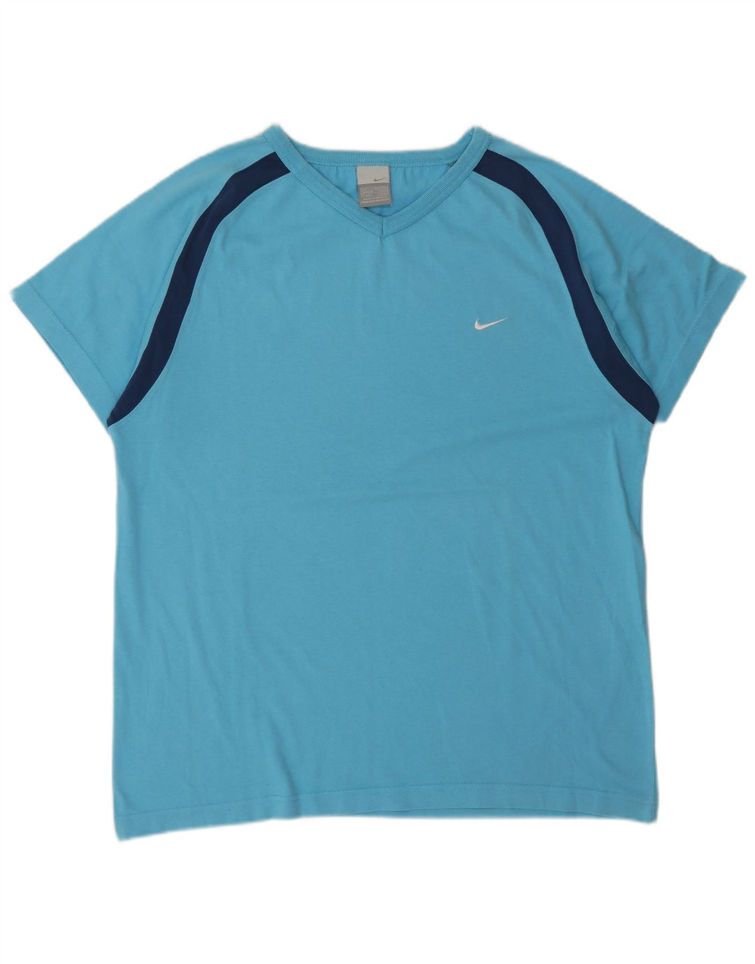 Nike Mens T-Shirt UK 42/44 Large Blue Colourblock