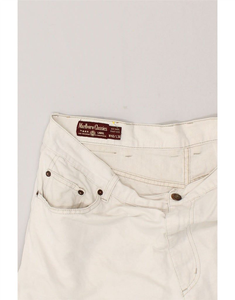 MARLBORO CLASSICS Mens Straight Casual Trousers W40  L36  Off White Linen | Vintage Marlboro Classics | Thrift | Second-Hand Marlboro Classics | Used Clothing | Messina Hembry 