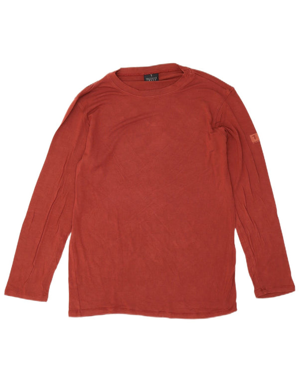 Trussardi Jeans Mens Top Long Sleeve Large Red Viscose