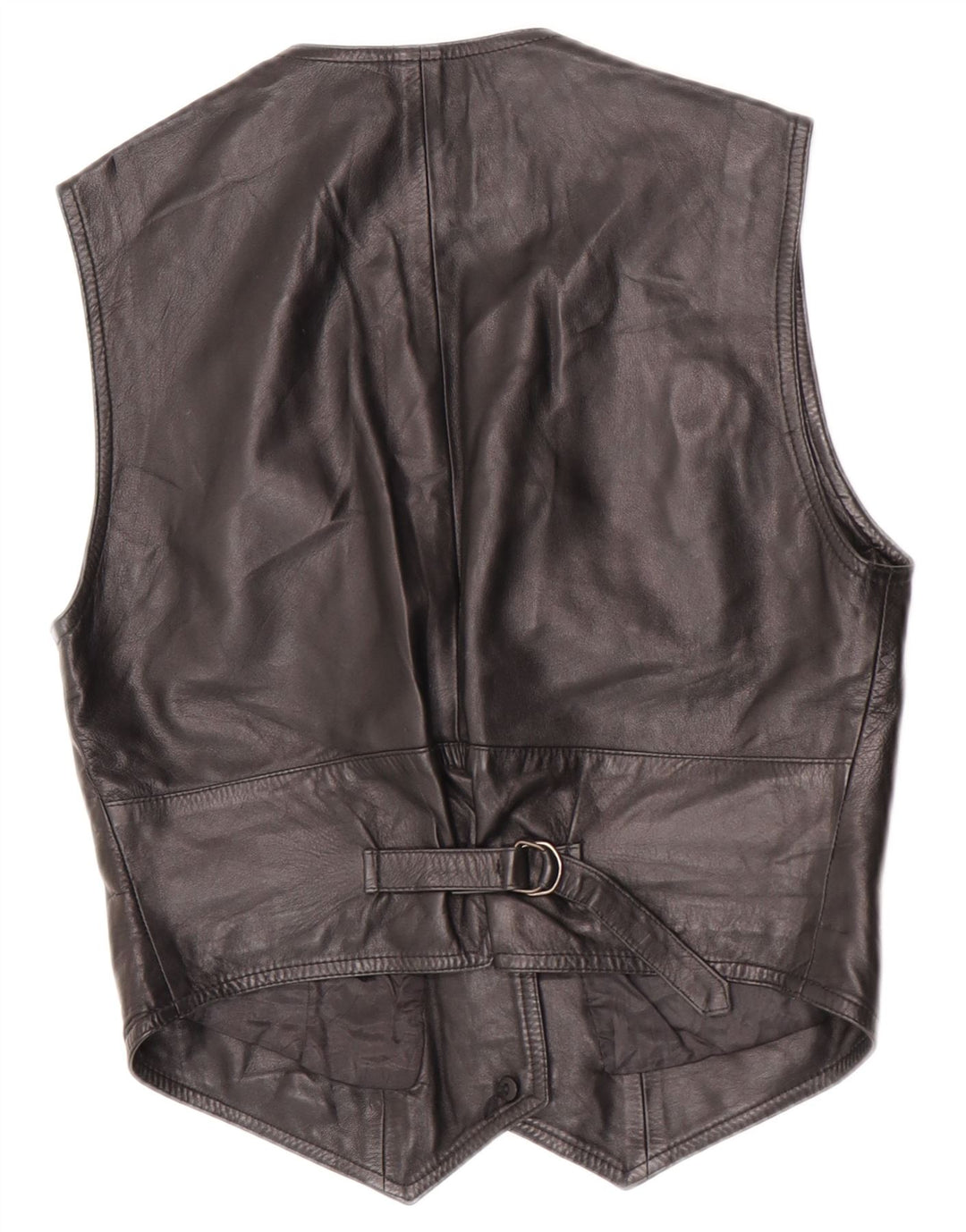 Maxime Womens Crop Leather Waistcoat IT 44 Medium Black