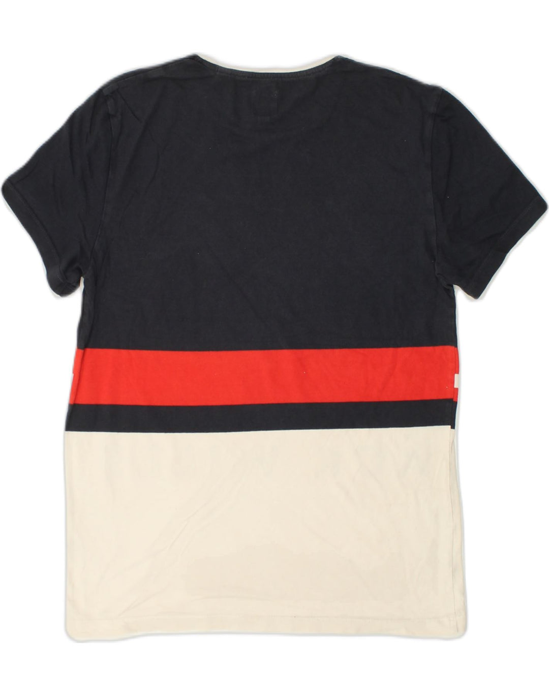 JACK WILLS Mens Graphic T-Shirt Top Small Navy Blue Colourblock Cotton | Vintage Jack Wills | Thrift | Second-Hand Jack Wills | Used Clothing | Messina Hembry 