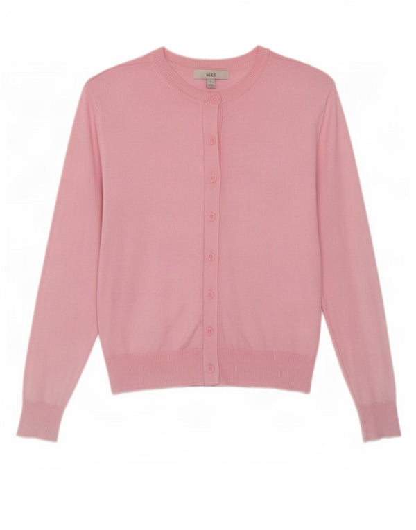 Marks & Spencer Womens Cardigan Sweater UK 6 XS Pink Viscose