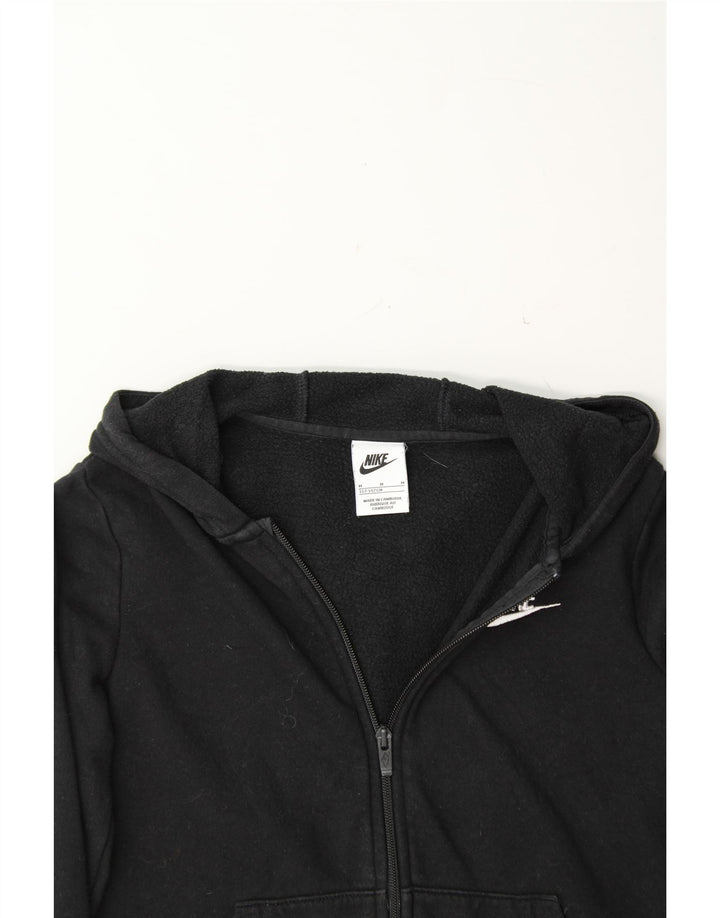 NIKE Boys Zip Hoodie Sweater 10-11 Years Medium Black Cotton Vintage Nike and Second-Hand Nike from Messina Hembry 