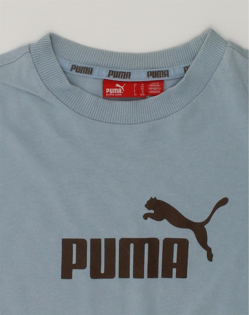 PUMA Boys Graphic T-Shirt Top 9-10 Years Blue Cotton | Vintage Puma | Thrift | Second-Hand Puma | Used Clothing | Messina Hembry 