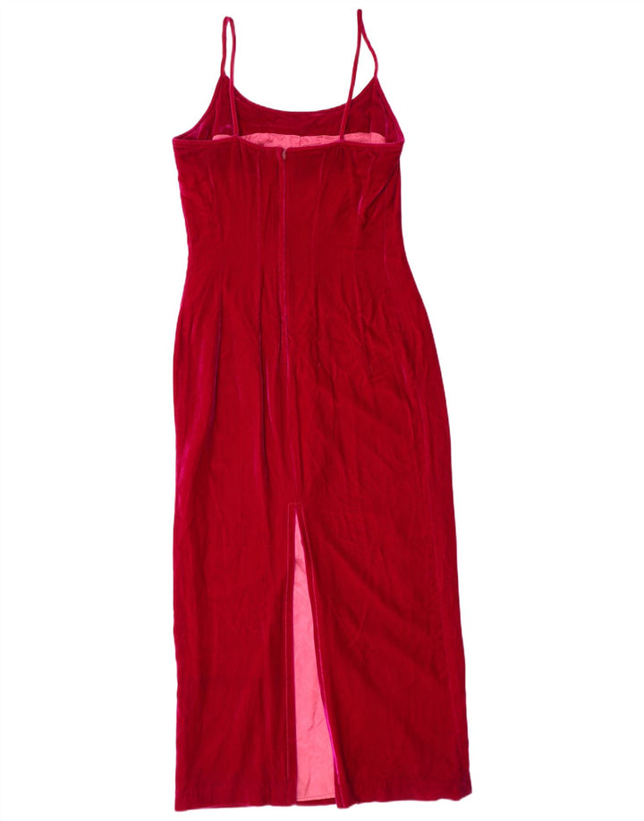 RICHARD LEWIS Womens Velour Sleeveless Maxi Dress UK 12 Medium  Pink