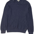 CALVIN KLEIN JEANS Mens V-Neck Jumper Sweater Medium Navy Blue Cotton