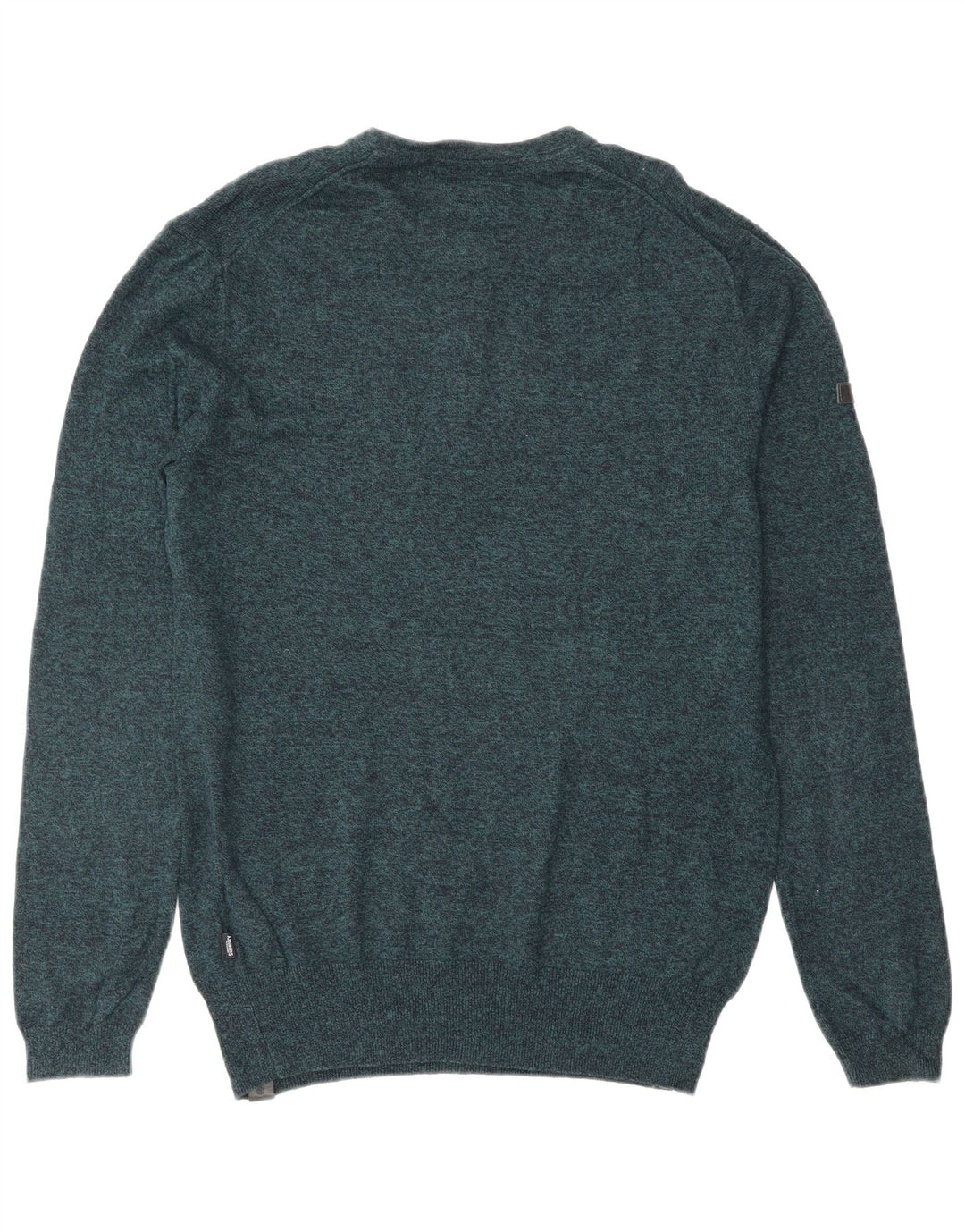 SUPERDRY Mens Crew Neck Jumper Sweater Small Blue Flecked Cotton