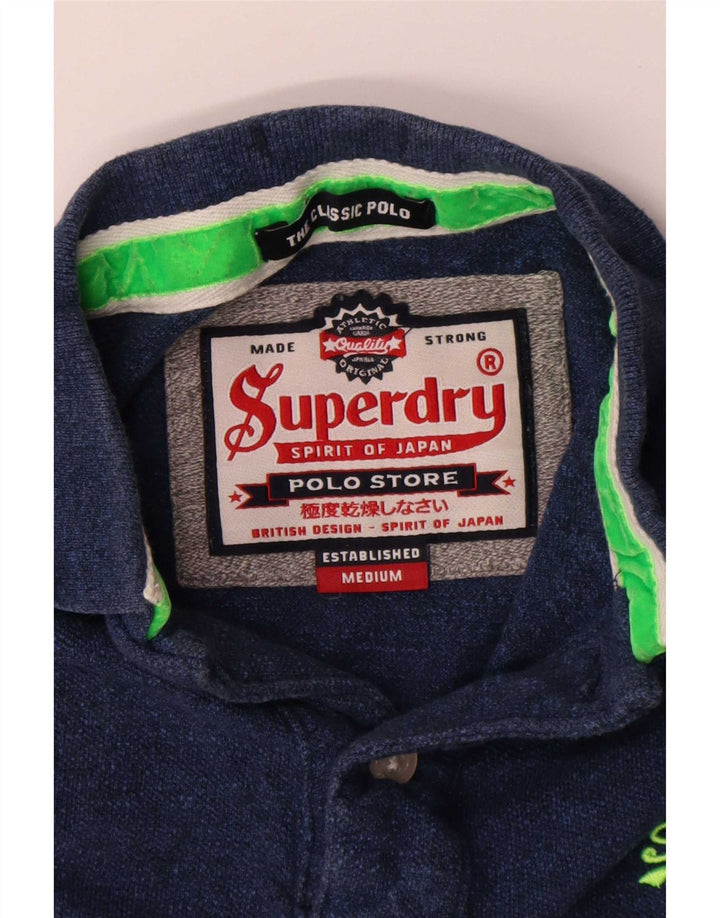 Superdry Mens The Classic Polo Shirt Medium Navy Blue Cotton