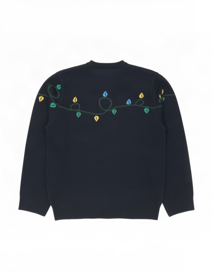 Marks & Spencer Mens Crew Neck Jumper Sweater Large Navy Blue Christmas