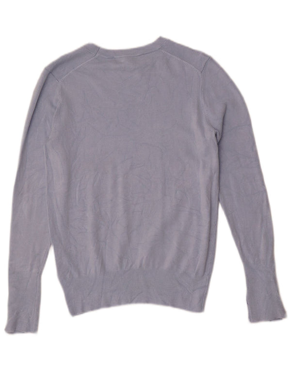 Zara Womens Boat Neck Jumper Sweater UK 12 Medium Blue Viscose