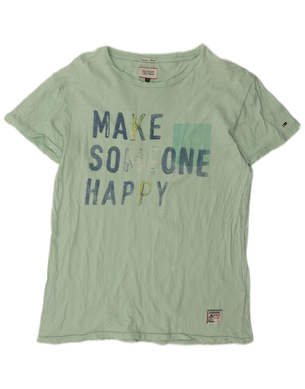 Tommy Hilfiger Mens Graphic T-Shirt Top Medium Green Cotton