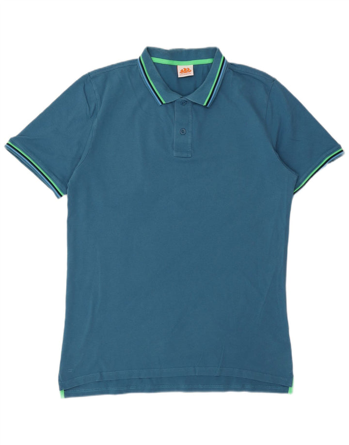 SUNDEK Mens Polo Shirt XL Blue Cotton