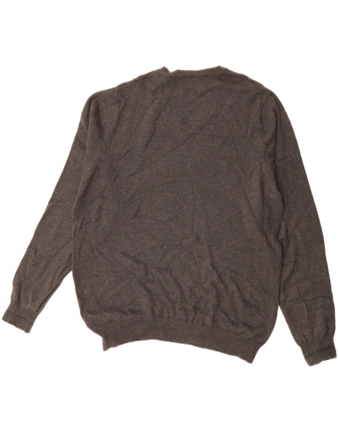 MARKS & SPENCER Mens Regular Fit V-Neck Jumper Sweater Medium Grey