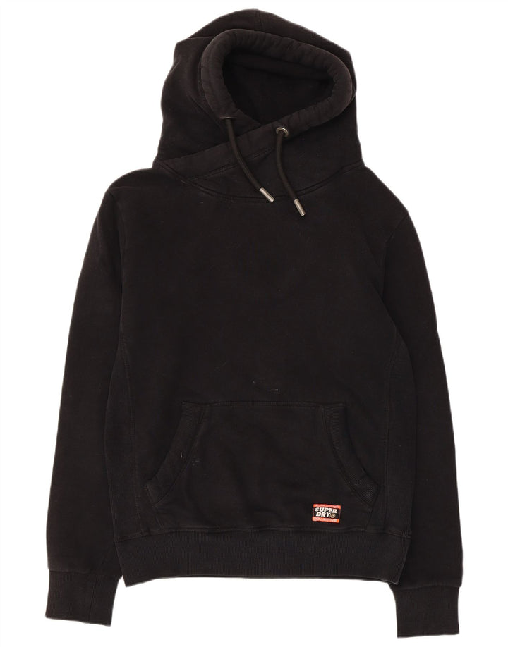 SUPERDRY Mens Hoodie Jumper Medium Black Cotton