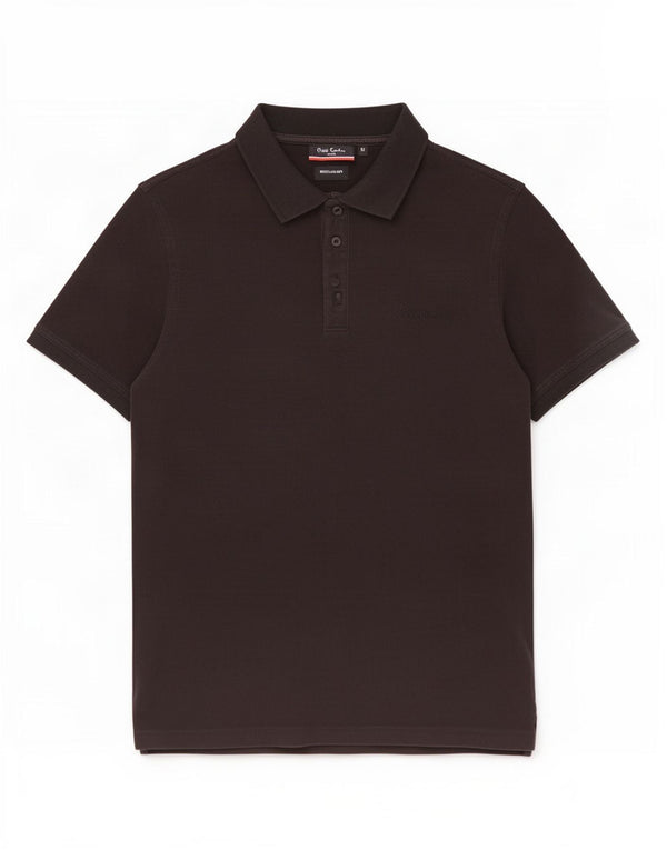 Pierre Cardin Mens Regular Fit Polo Shirt Medium Black Cotton