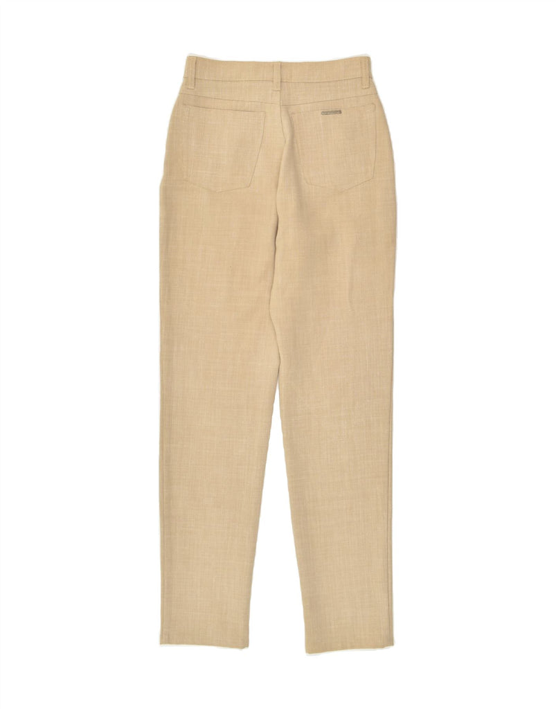 TRUSSARDI JEANS Womens Slim Casual Trousers W26 L30 Beige Polyester | Vintage Trussardi Jeans | Thrift | Second-Hand Trussardi Jeans | Used Clothing | Messina Hembry 