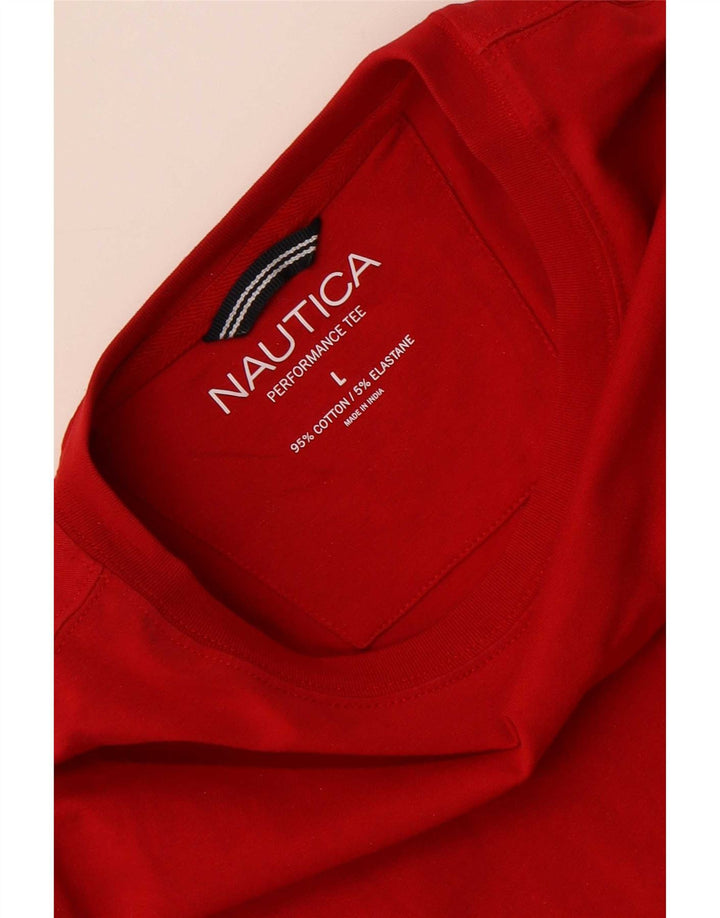 Nautica Mens T-Shirt Top Large Red Cotton