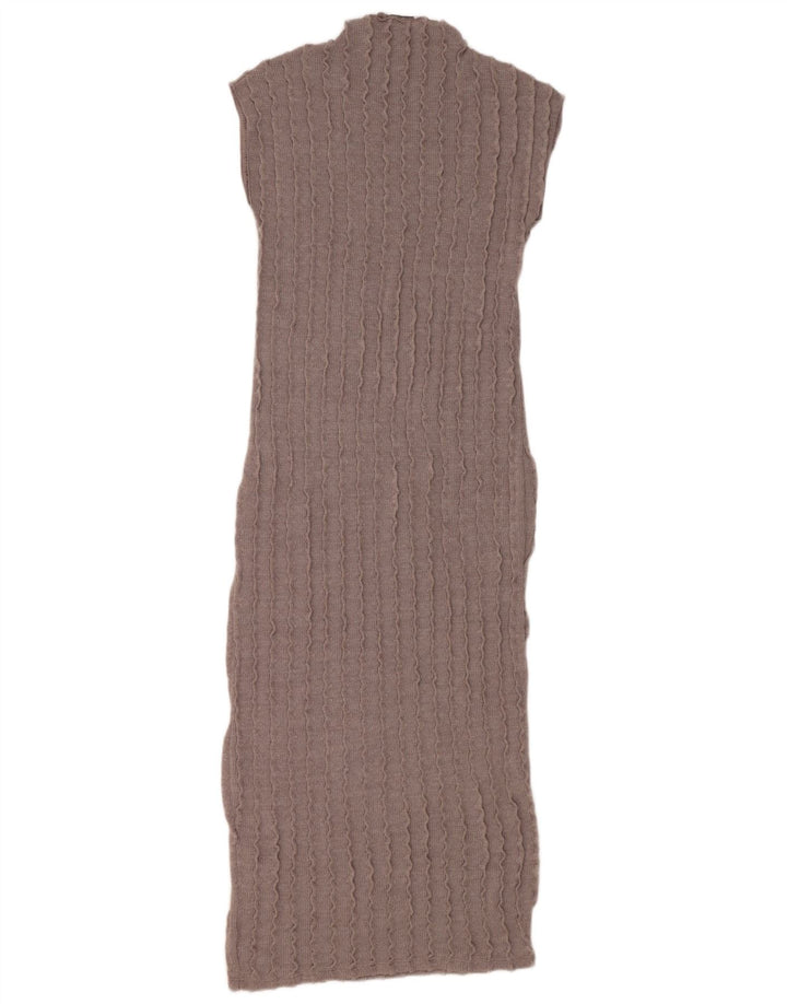 Zara Womens Maxi Sleeveless Jumper Dress UK 12 Medium Grey