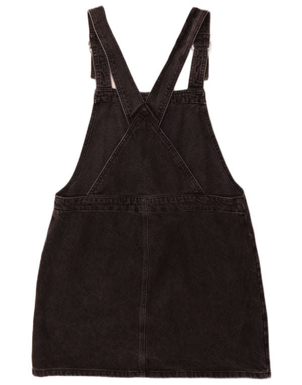 Topshop Womens Dungarees Denim Skirt UK 14 Large W34 Black Cotton