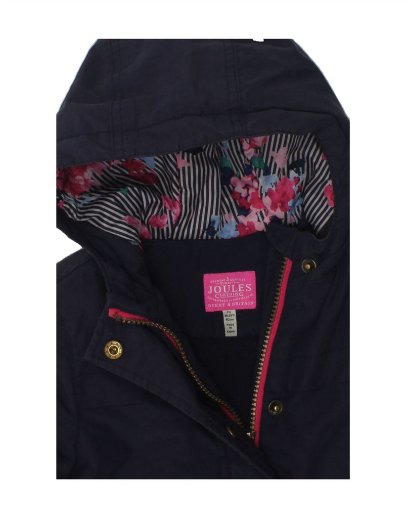 JOULES Baby Girls Hooded Windbreaker Coat 18-24 Months Navy Blue Cotton | Vintage Joules | Thrift | Second-Hand Joules | Used Clothing | Messina Hembry 