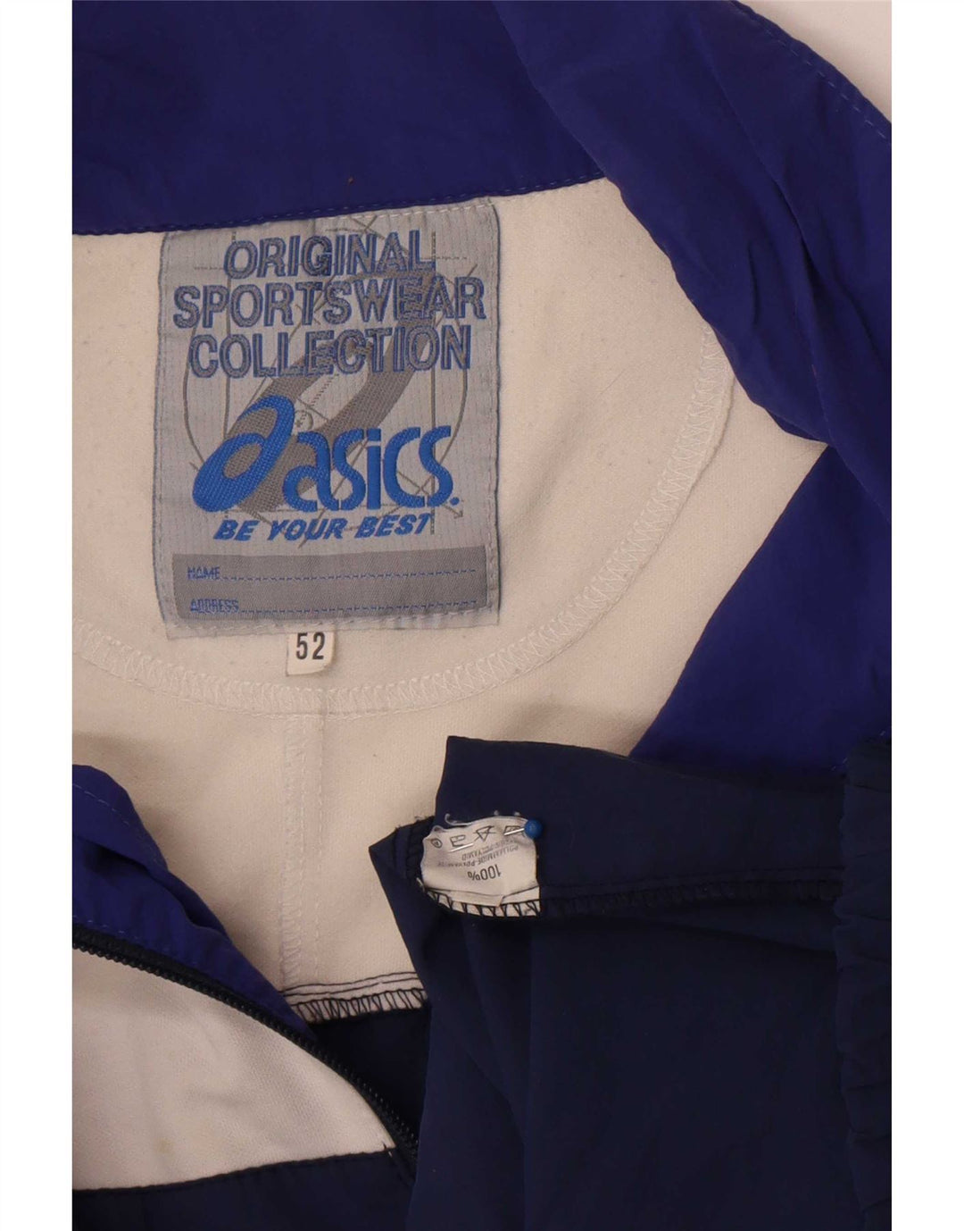 Asics Mens Graphic Full Tracksuit IT 52 Large Navy Blue Colourblock