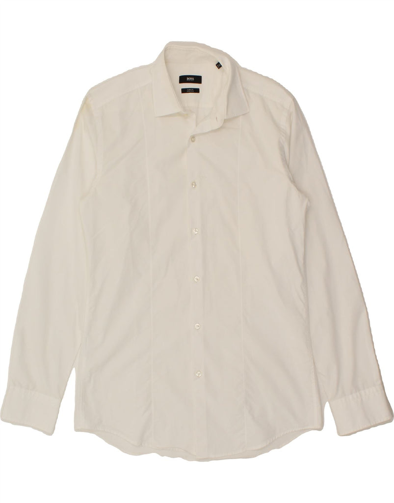 HUGO BOSS Mens Slim Fit Shirt Size 39 15 1/2 Medium White Vintage Hugo Boss and Second-Hand Hugo Boss from Messina Hembry 