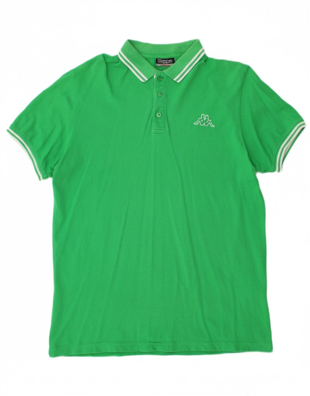 KAPPA Mens Polo Shirt Large Green Cotton