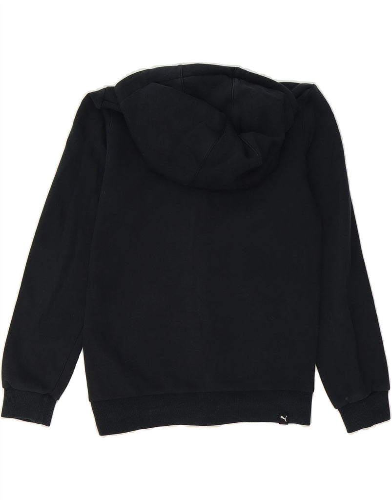 PUMA Boys Graphic Zip Hoodie Sweater 11-12 Years Navy Blue Cotton Vintage Puma and Second-Hand Puma from Messina Hembry 