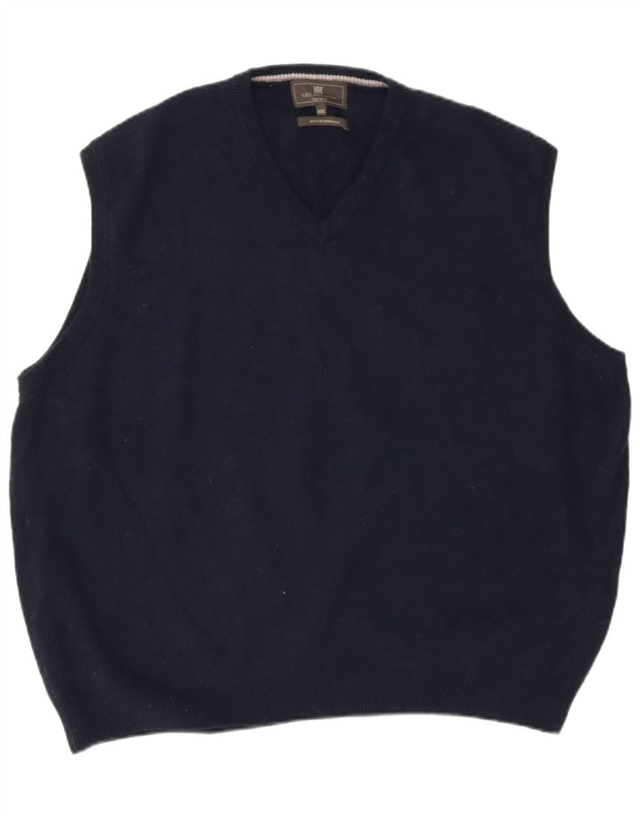 Marks & Spencer Mens Vest Tank Top 2XL Navy Blue Wool