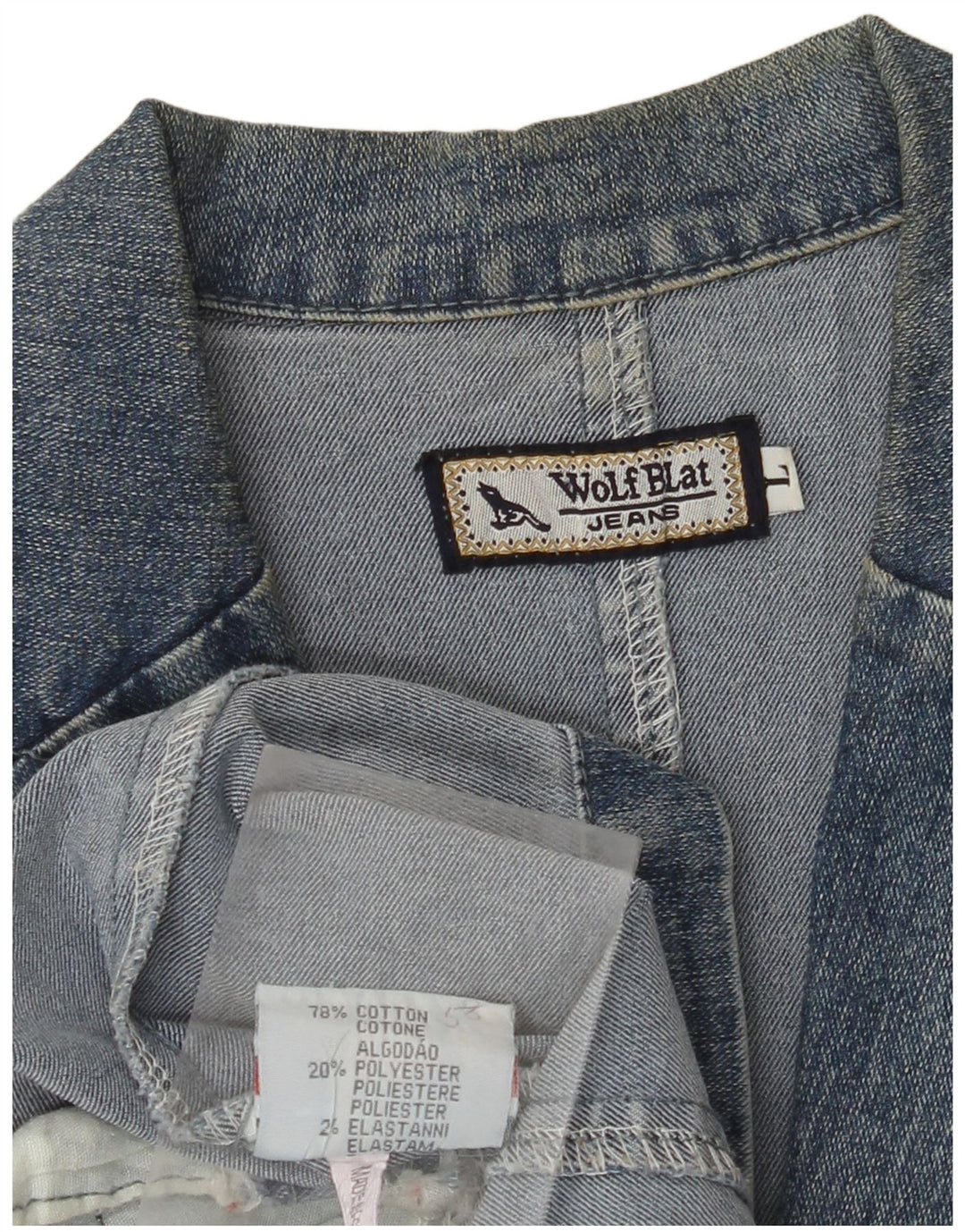 VINTAGE Womens Denim Jacket UK 14 Large Blue Cotton Classic