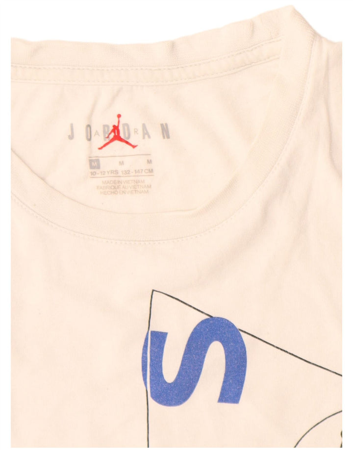Jordan Boys Paris Graphic T-Shirt Top 10-11 Years Medium White Cotton