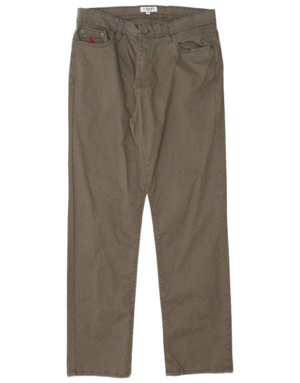 U.S. Polo Assn. Mens Straight Casual Trousers IT 50 Large W32 L32 Khaki