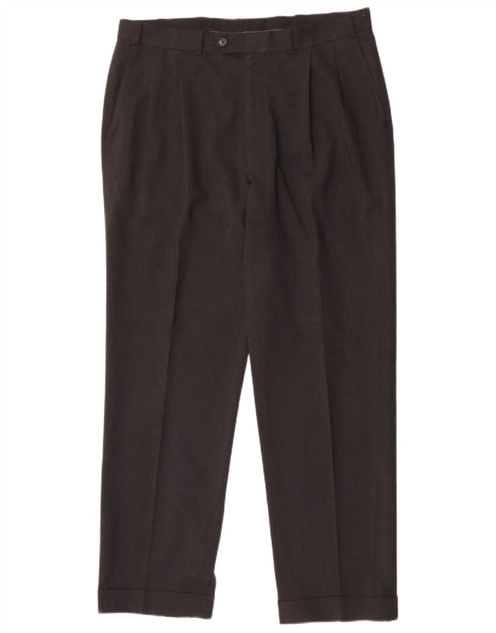 Marks & Spencer Mens Pegged Suit Trousers W36 L31 Grey Polyester