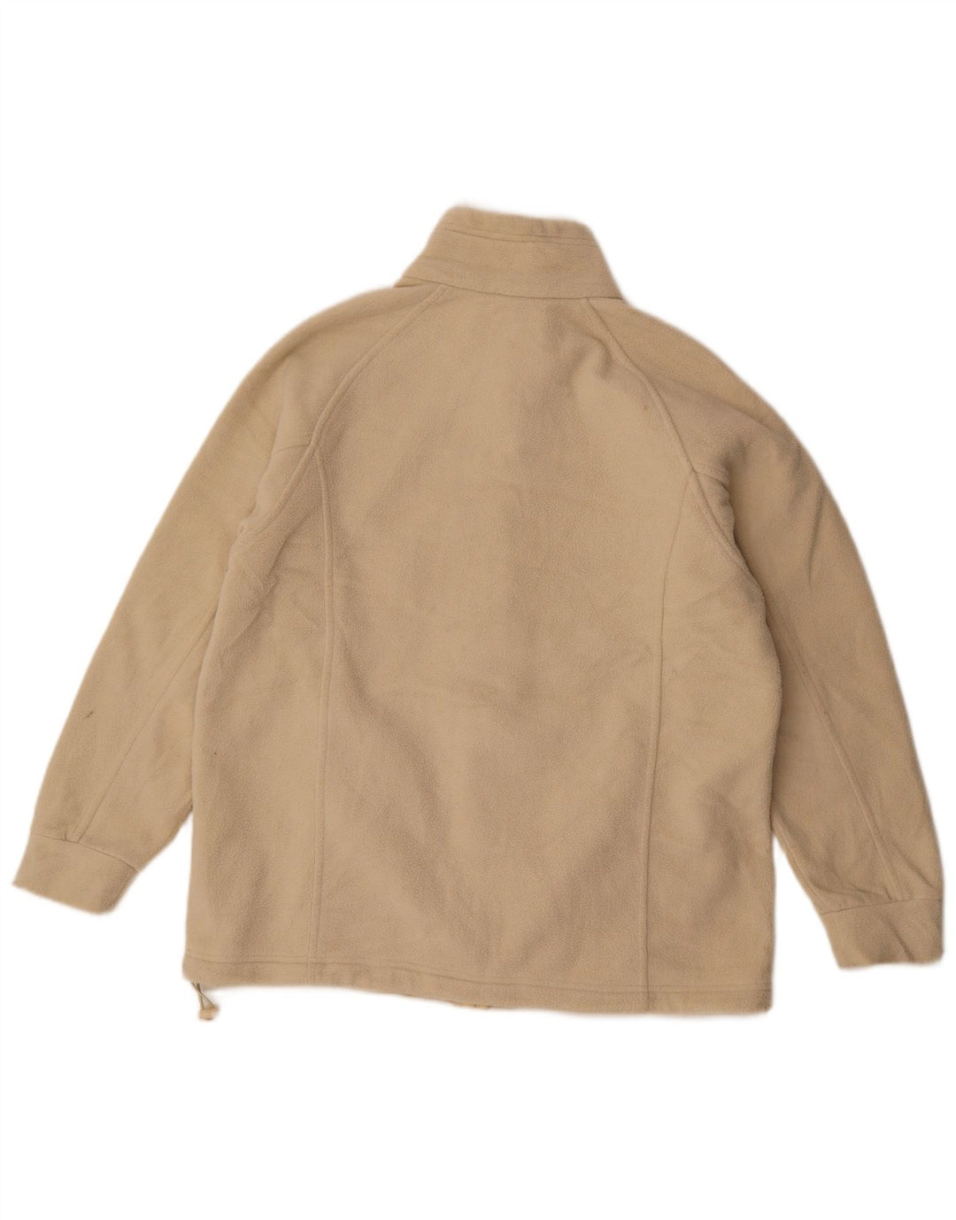 Marks & Spencer Womens Fleece Jacket UK 14 Large Beige Polyester