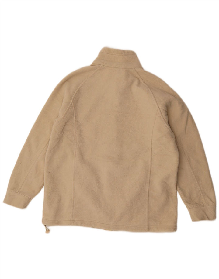 Marks & Spencer Womens Fleece Jacket UK 14 Large Beige Polyester