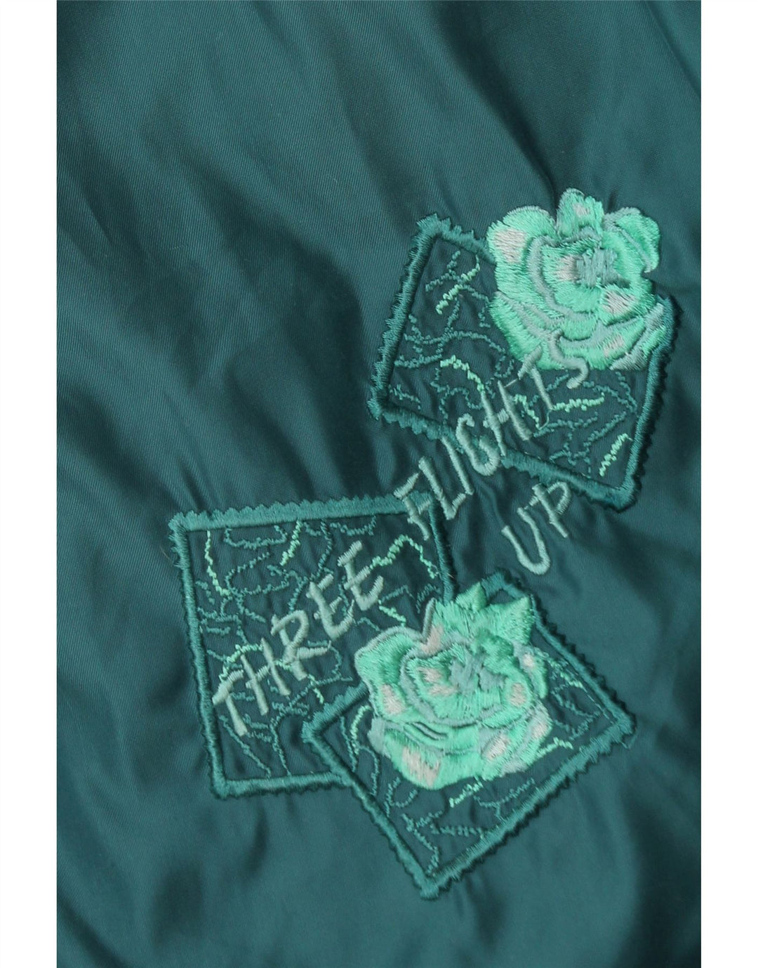 VINTAGE Womens Oversized Graphic Reversible Jacket UK 16 Large Turquoise