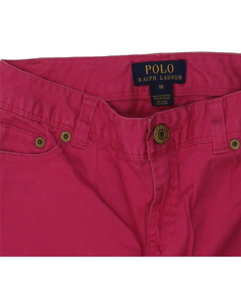 POLO RALPH LAUREN Girls Straight Casual Trousers 9-10 Years W26 L22 Pink | Vintage Polo Ralph Lauren | Thrift | Second-Hand Polo Ralph Lauren | Used Clothing | Messina Hembry 