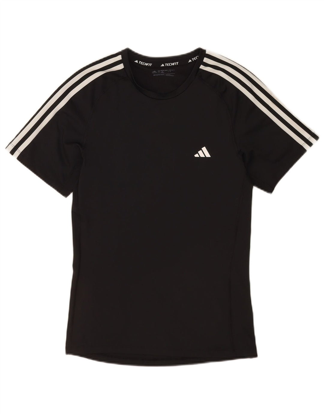 Adidas Mens Tech Fit T-Shirt Top Medium Black Polyester
